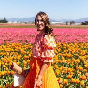 Who What Wear polka dot blouse